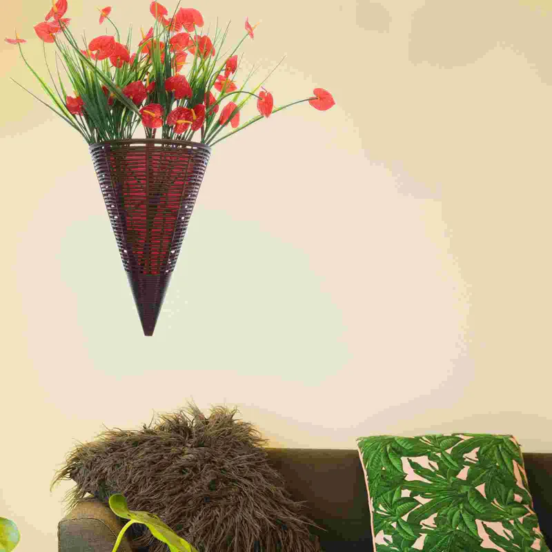 Декоративные цветы фальшивые растения, висящие искусственные декора корзины летние дверные венок, пластик, плетеные фермерские дома, украшение