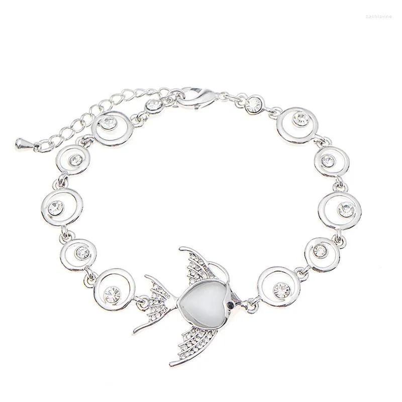 Lien Bracelets BN-00011 Mignon Opale Poisson Bracelet Pour Femmes Accessoires Designer De Luxe Argent Plaqué Bijoux Fête Des Mères Cadeau Maman