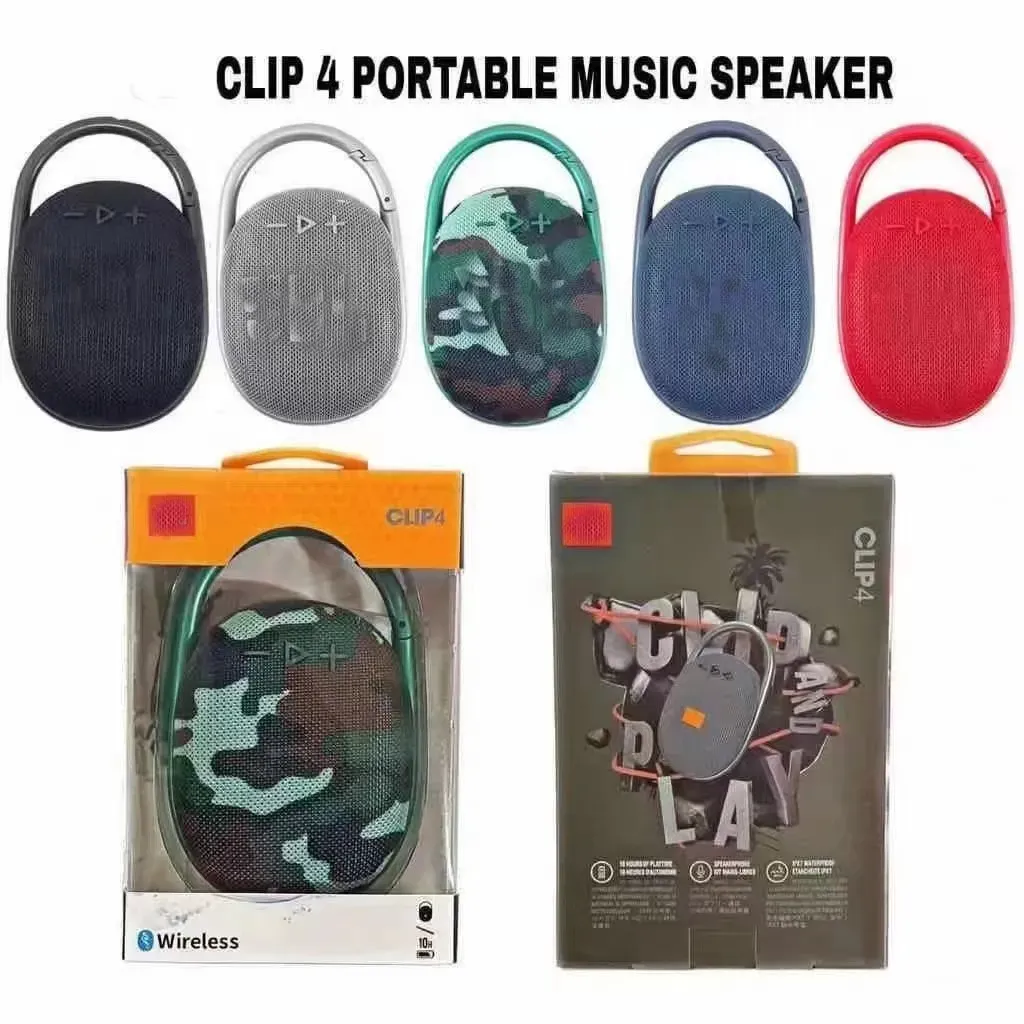 JBLS Clip 4 Mini Wireless Bluetooth Speaker Portable Outdoor Sports Audio Double Horn Speakers 5 Colors