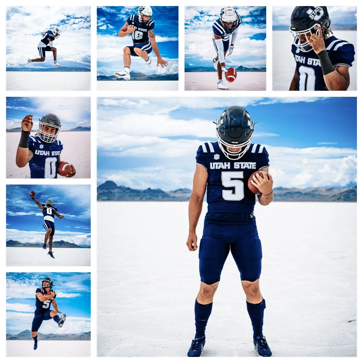 2023 Estado de Utah Aggies Football 20 Cole Joyce 96 Sir Mells 13 Al Ashford III 15 Simeon Harris 77 Ralph Frias III 16 Levi Williams 56 Ioholani Raass 9 Poukesi Vakauta