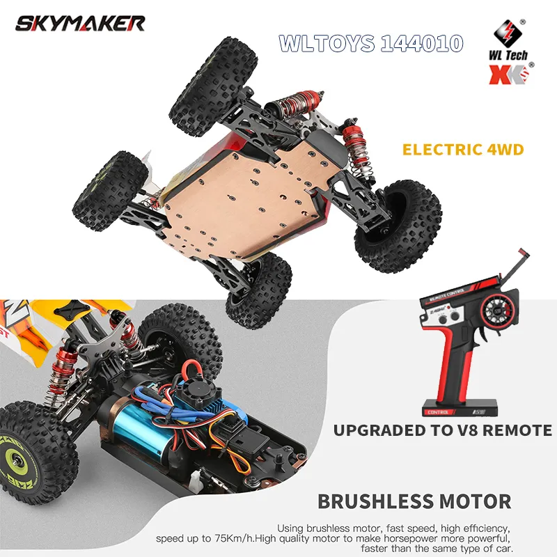 1:14 Brushless 4WD RC Car Electric High Speed Off Road Remote Control Racing Drift Toy Gift - WLtoys 144001 144010 1:14 Brushless 4WD RC Car Electric High Speed Off Road Remote Control Racing Drift Toy Gift - WLtoys 144001 144010