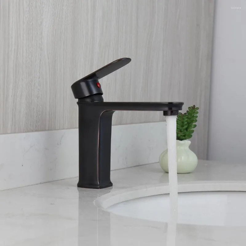 Bathroom Sink Faucets SINLAKU ORB Black Basin Faucet Brass Wash Mixer Tap Stream Spray Deck Mounted & Cold Water