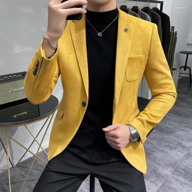 Mens suede top suit jacket