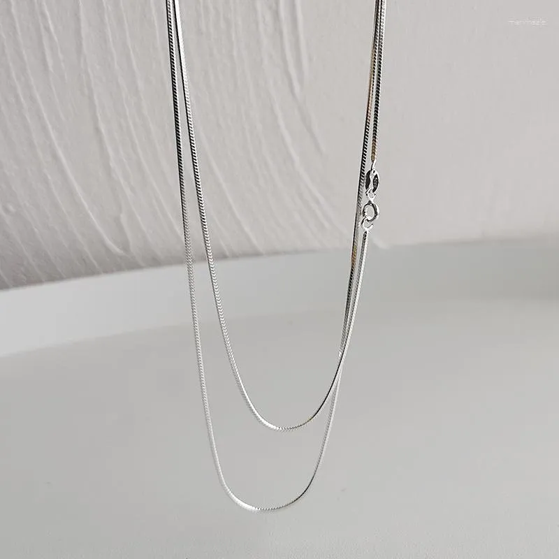Kedjor Pure 925 Sterling Silver 1,5mm 120 cm Sanke Chain Halsband Kvinnans smyckesdesigner T Show Runway Gown Rare Ins Japan Korean