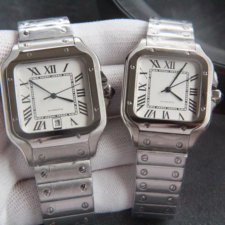 Versión mejorada V12 Sandus Pair Watch Serie ultrafina Reloj de cuarzo para hombres y mujeres Reloj mecánico automático con tazón Zafiro