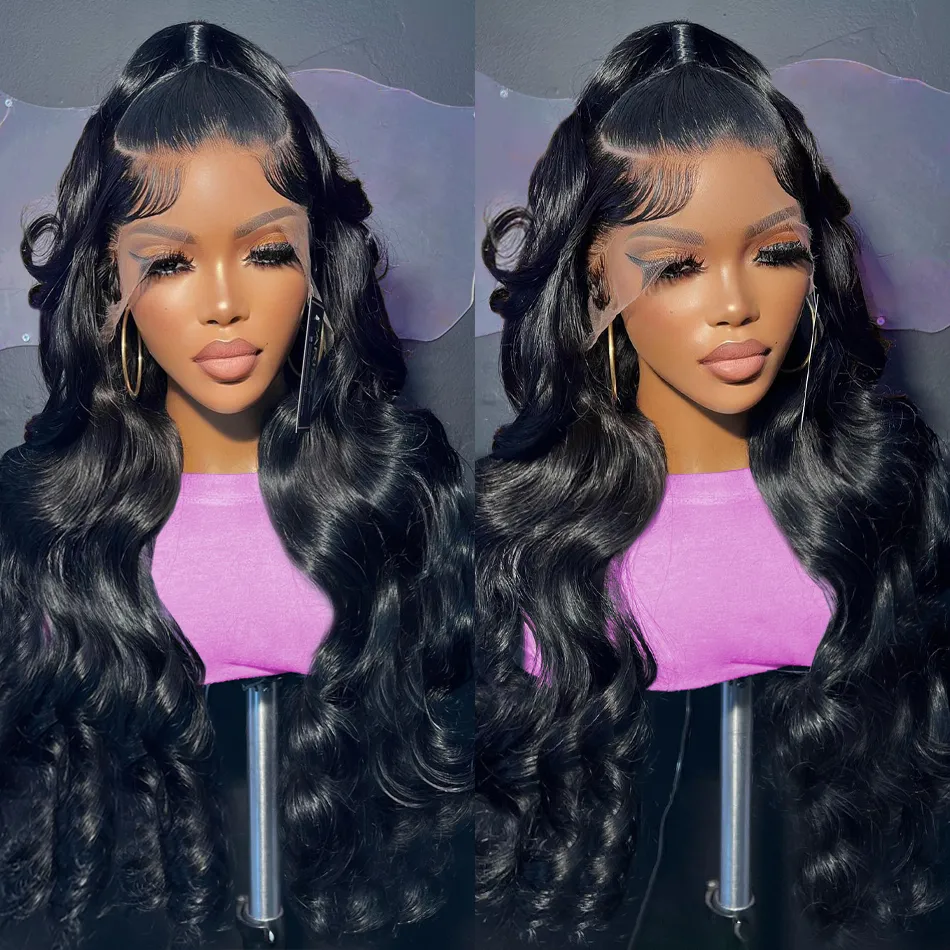 30 40 Inch Body Wave 13x6 Lace Front Human Hair Wigs 250% Brazilian Remy Water Wave 4x4 Lace Closure Wigs for Black Women