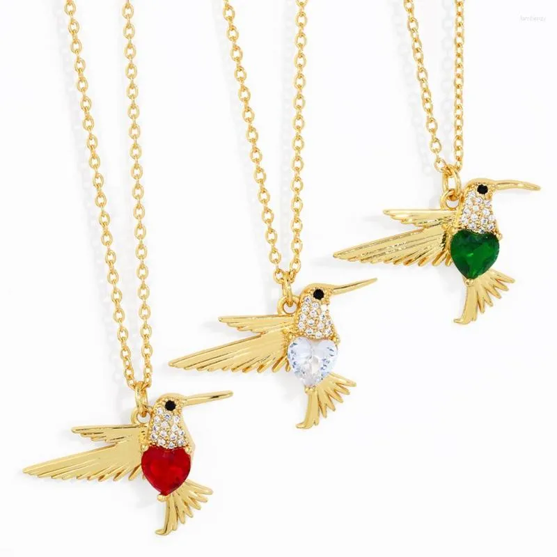 Pendant Necklaces WANGAIYAO Light Luxury Temperament Micro Inlaid Love Zircon Bird Necklace Women's Fashion Small Fresh Collarbone Chain