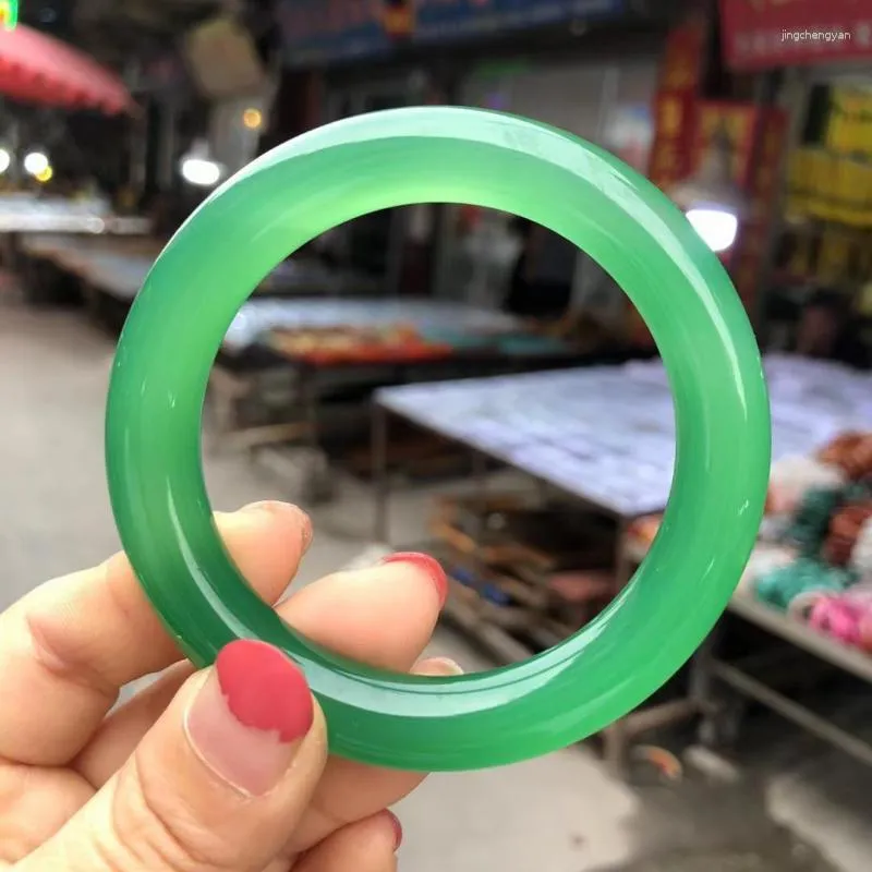 Bangle Enviar Certificado Green Green Jade Mulheres Real Mianmar Jadeita Jóias Grau A Jades Stone Round Bangles Bracelets Amulet