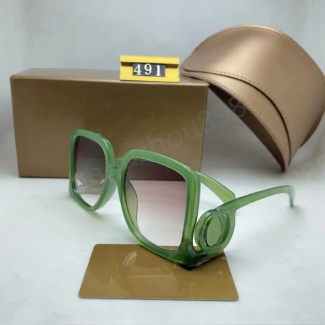 491 نظارة شمسية جديدة للنساء نظارات نموذج الشعار المصممين للرجال والنساء النظارات الشمسية عالية الجودة مع حماية فوق الأشعة فوق البنفسجية مربع