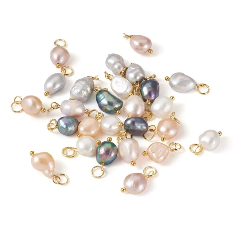 30/80/100pcs Natural Cultured Freshwater Pearl Charms Pendants For Jewelry  Making Earring Necklaces Bracelet Accessories