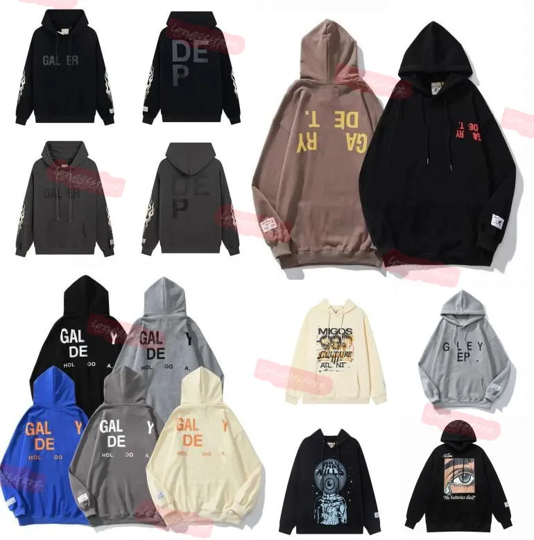 Winter heren hoodies sweatshirts hoodie designer galerijen depts gary geschilderde graffiti gebruikte letters geprinte losse casual mode dames hoodies blauw