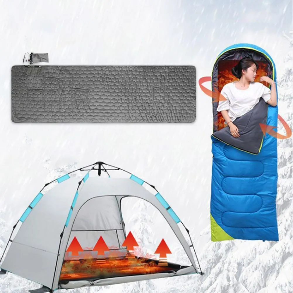 Коврик, 5 зон, электрическое одеяло 198x61, термостат, палатка, одиночный спальный мешок, грелка, напольное одеяло с подогревом от USB, коврик для кемпинга