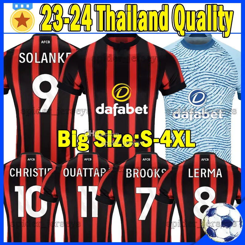 XXXL 4XL 23 24 AFCB The Cherries Soccer Jerseys Brooks Solanke 2023 2024 Christie Ouattara Lerma Billing Home Football Shirts Men Uniileds