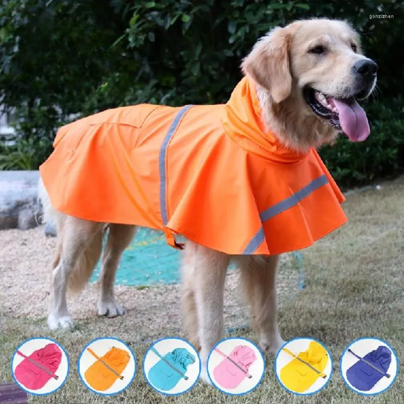 Dog Apparel Outdoor Waterproof Costume Raincoat Hooded Jumpsuit Pet Reflective Coat Water Resistant Clothes Puppy Accessories