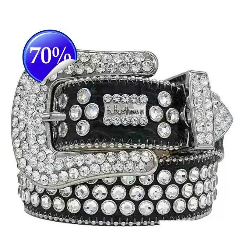 Rhinestone Belts For Men, 1Belts Luxury Retro Crystal Diamond Belt