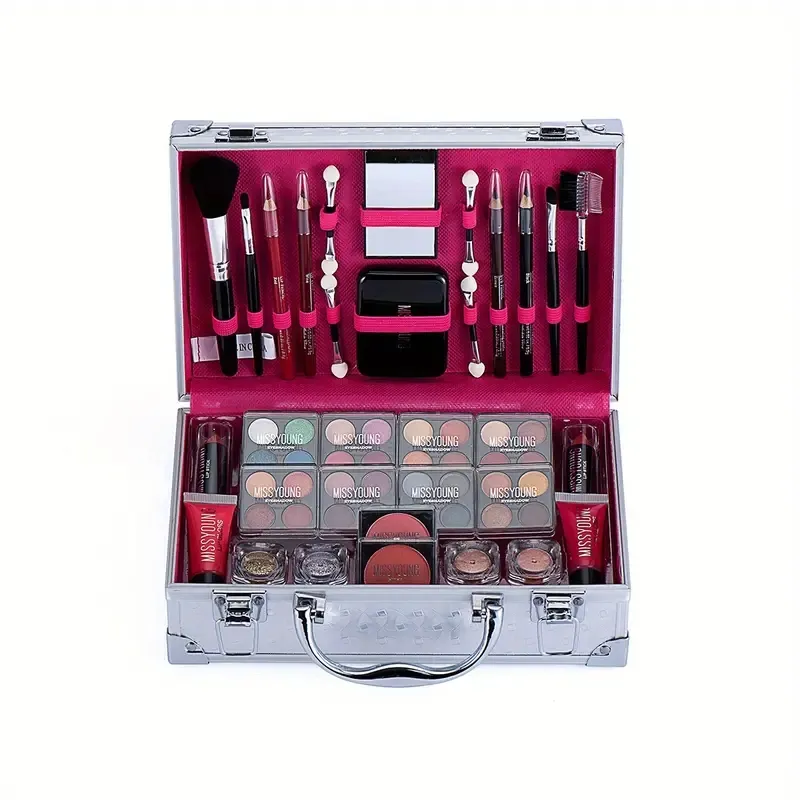 Beautiful Makeup Kit Eyeshadow Palette Lipstick Blush Lip Gloss With Brush High Pigmented Long Lasting Cosmetics Set Gift Box ( 56 Pcs)