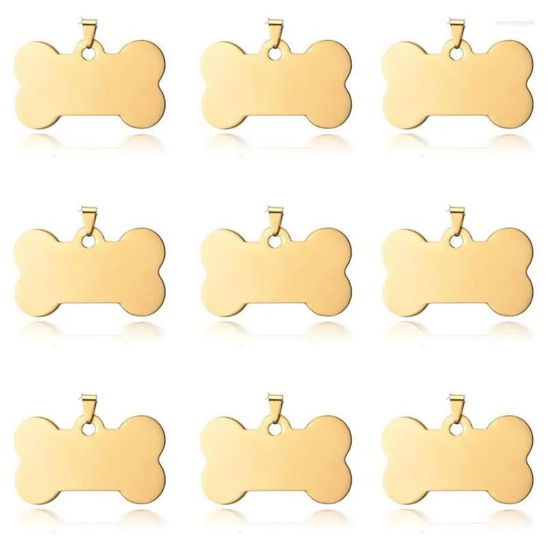 Dog Tag Bone Shaped Pet Plates Stainless Steel Id Name Collar Tags Pendant For Dogs Accessories Fast