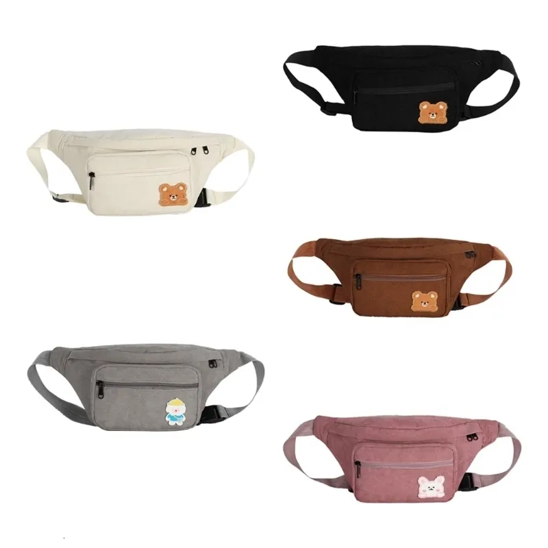 Bolsas de cintura Bolsa de urso fofo Zipper Zipper Sport Sport Girl Belt Fashion 230821