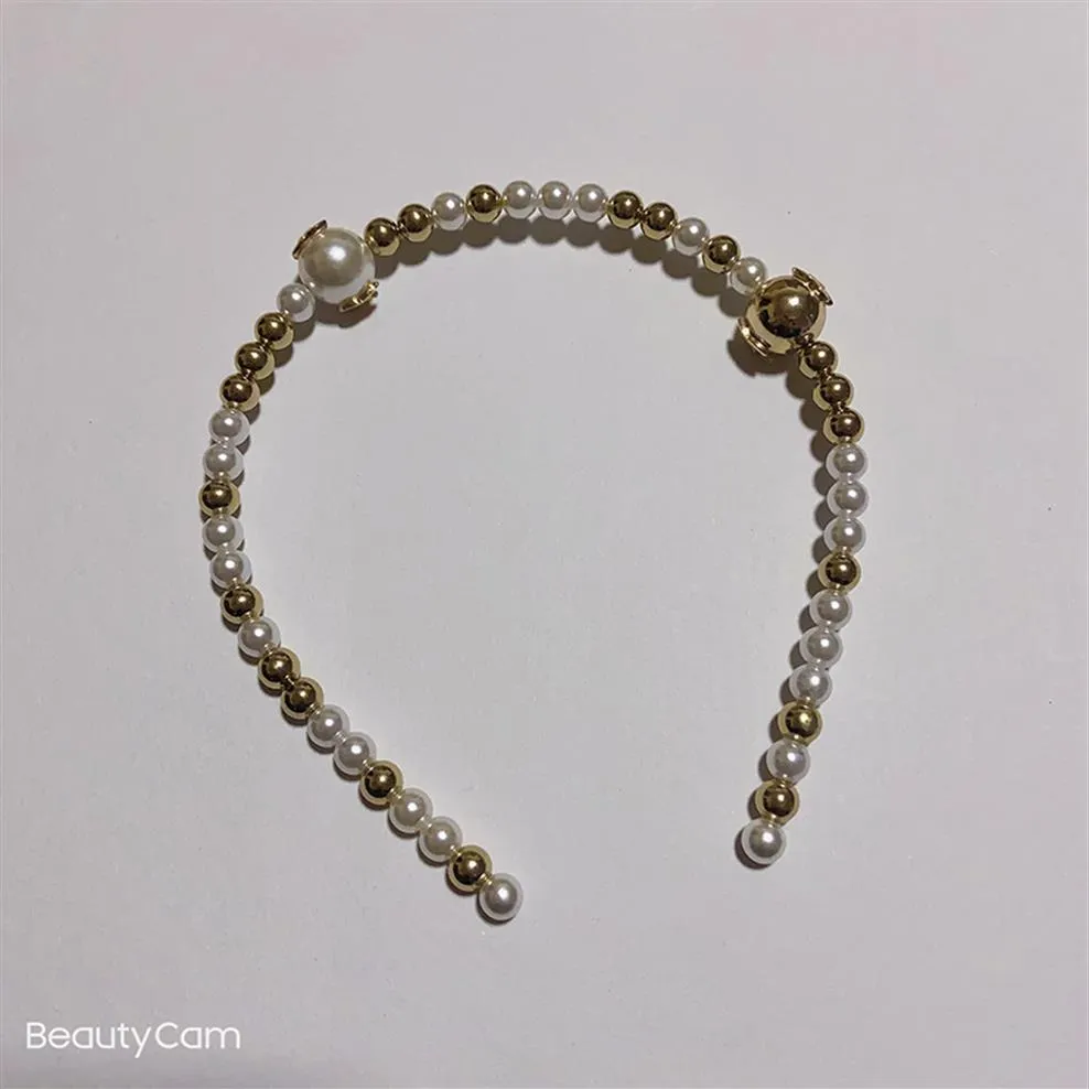 Cadeaux de fête mode fait à la main bandeau de perles dorées bande de cheveux en épingle à cheveux pour dames accessoires de coiffure délicats préférés2447