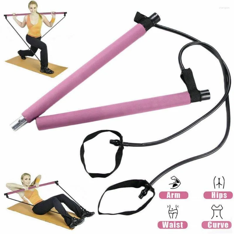 Bandas de resistência ioga portátil Pilates Bar stick com banda em casa ginástica tonificação de tonificação de fitness alongamento esportes corporal exercício de treino