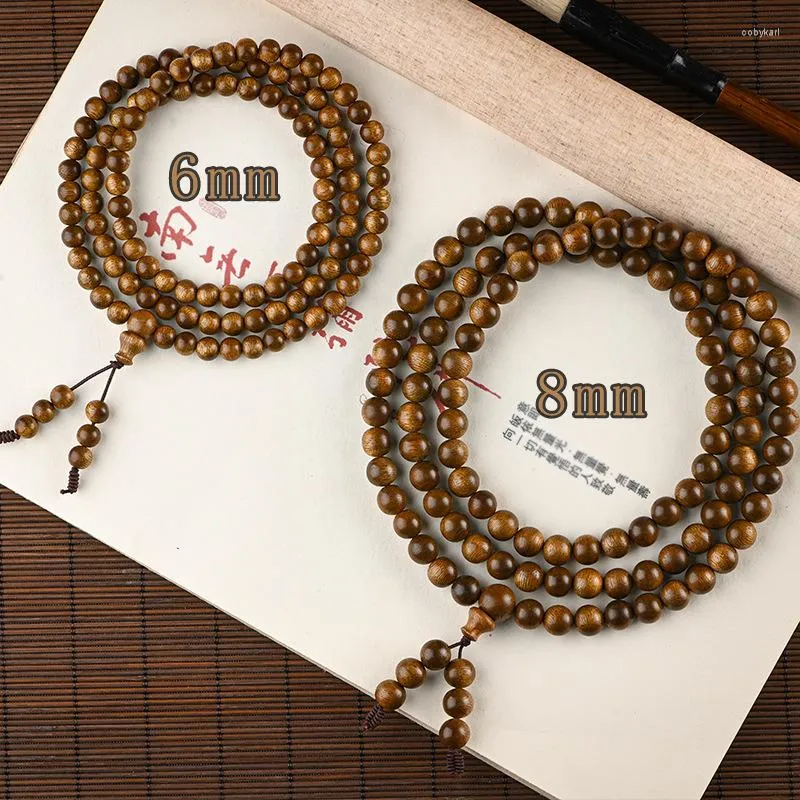Strand Vietnam Aloes Hand String Rosary Wooden Buddha Beads Old Material Mater
