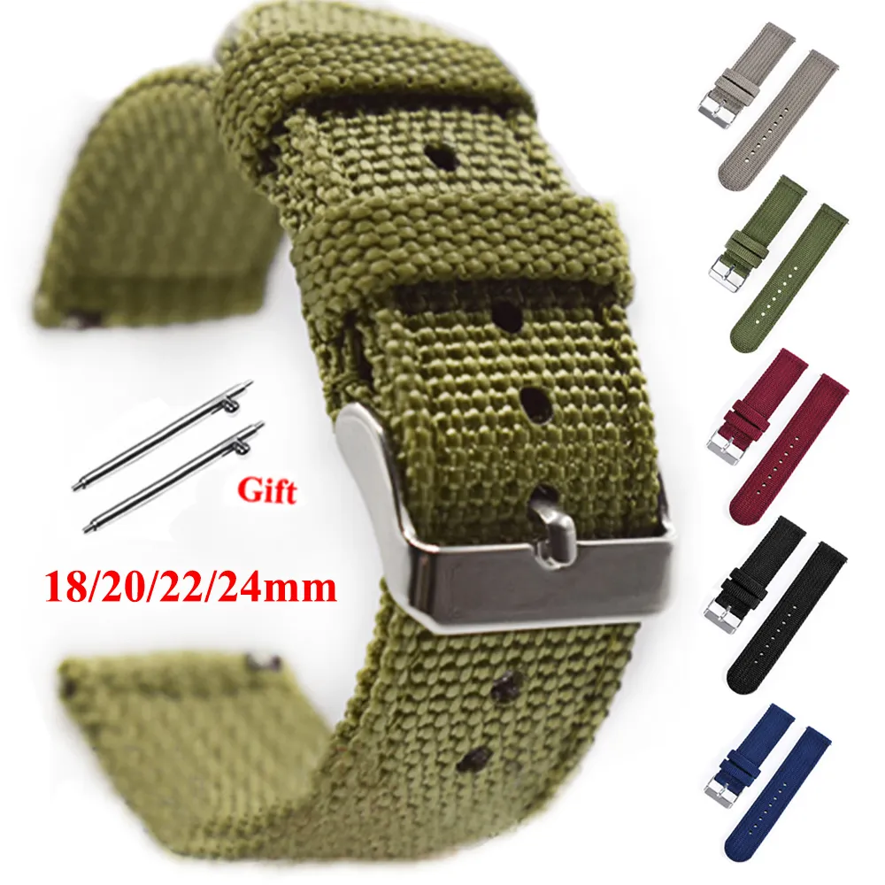 Watch Bands 18mm 20mm 22mm 24mm Nylon Canvas Band Woven Soft Belt Universal Bracelet for Men Women Sport Quick Release Wrist 230821