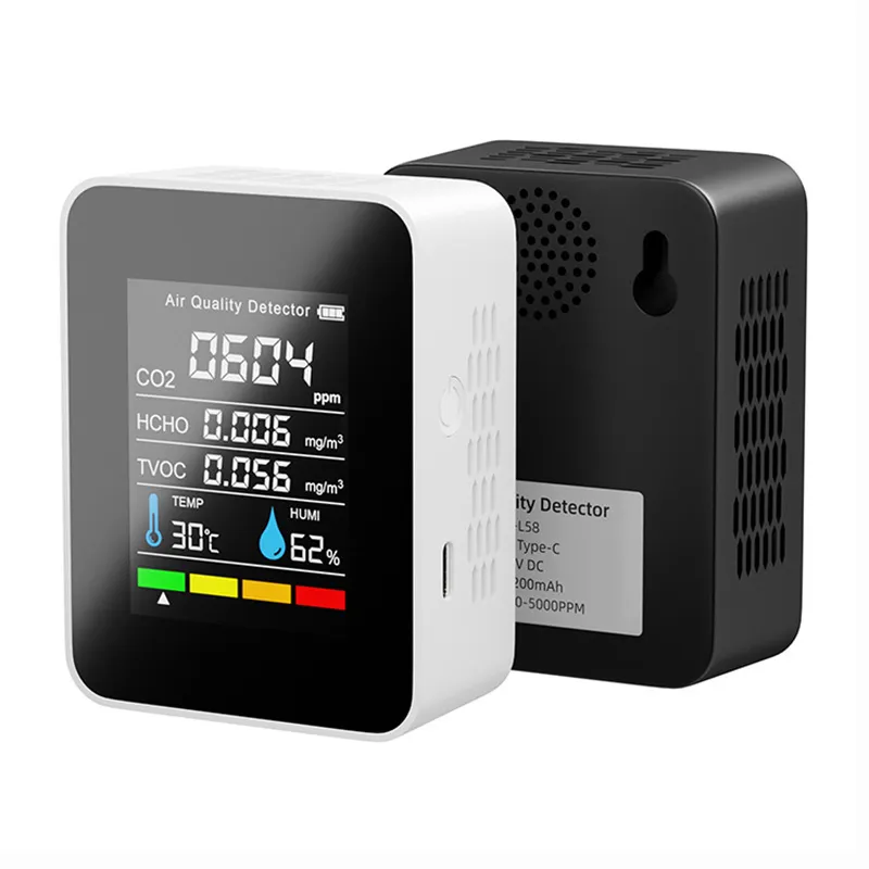 Smart 5 In 1 CO2 Meter With Digital Temperature And Humidity Sensor