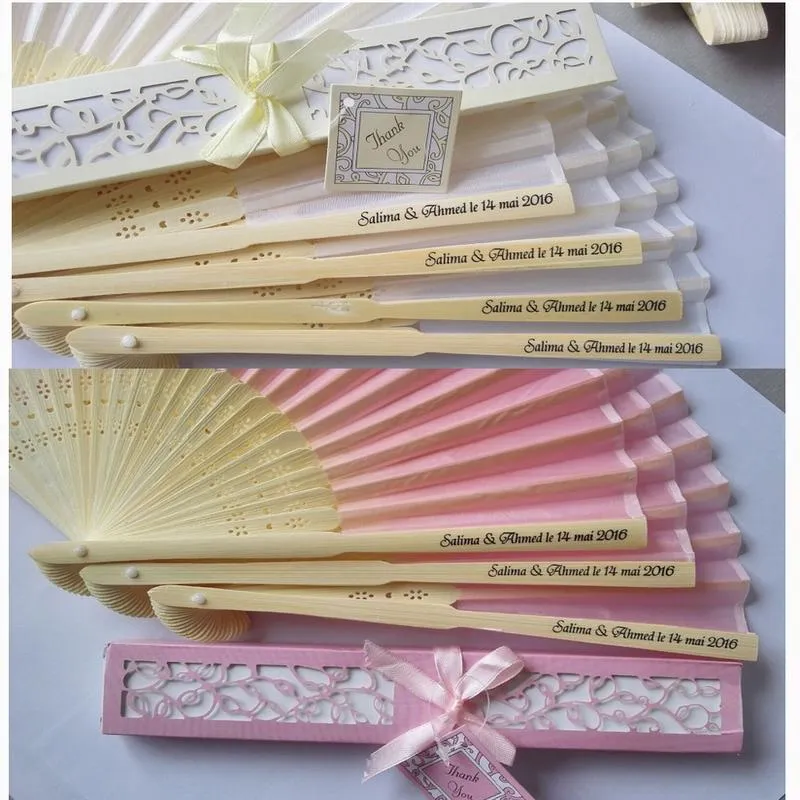 Éventail à Main Asiatique – Bois Laqué, Papier, Encre – Motif Nature Et Fleurs – 23cm – Occasion