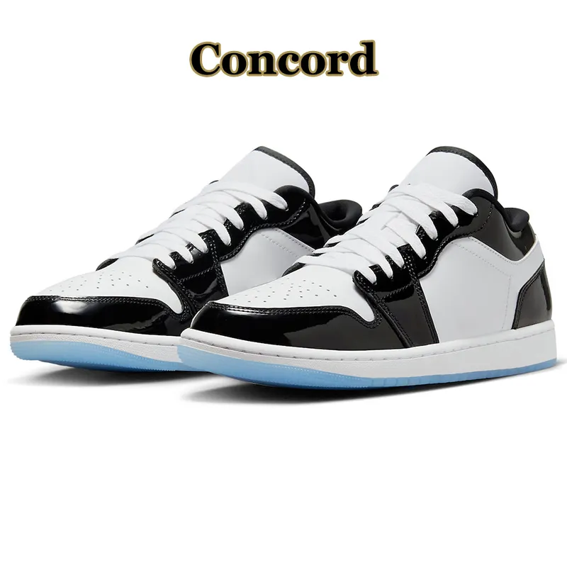 Mens Womens Basketball Shoes Box 1s Jumpman 1 Low Sneakers Black