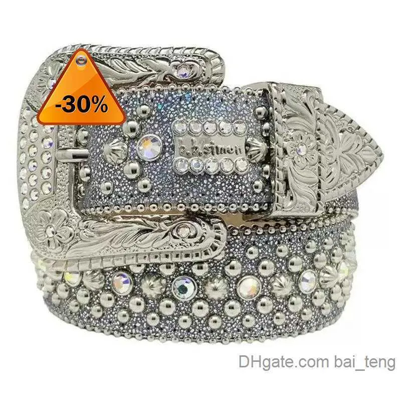 Designer di lusso BB cintura Simon cinghie per uomini donne cintura di diamante lucido nero su nero blu bianco multicolore con strass bling come regalo 2023 BAI08 2xa1az