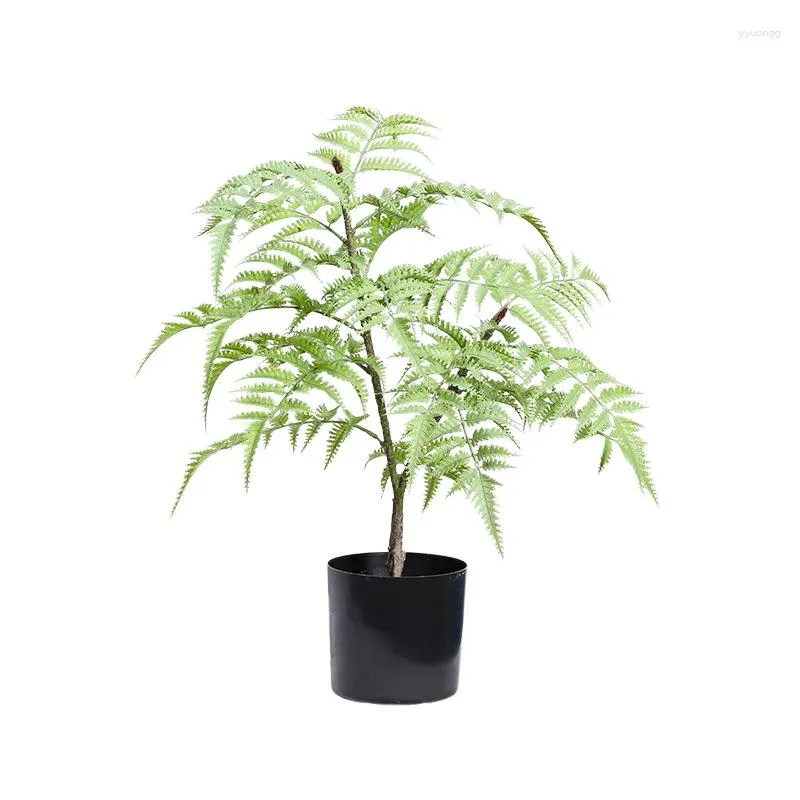 Decorative Flowers Fake Green Plant Leaves Potted Without Pot El Decor Greening Artificial Plants Simulation Leaf Wedding Decoration