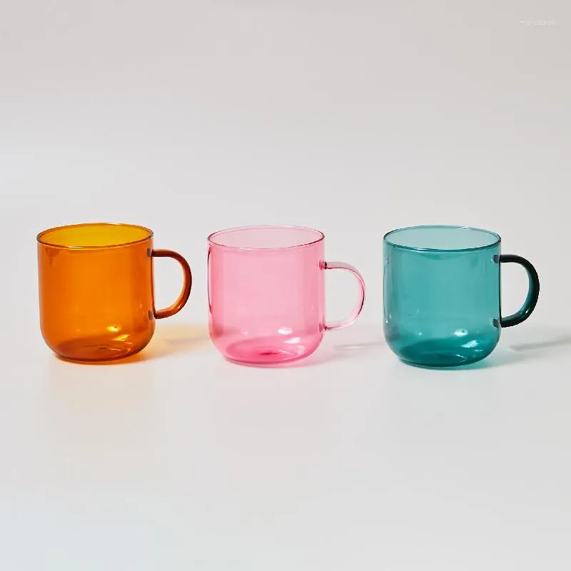 Verres à vin Paresseux Maison Coloré GlassCup Tasse À Café En Verre À Haute Borosilicate Résistant À La Chaleur Eau Creative Bureau Tasse À Thé