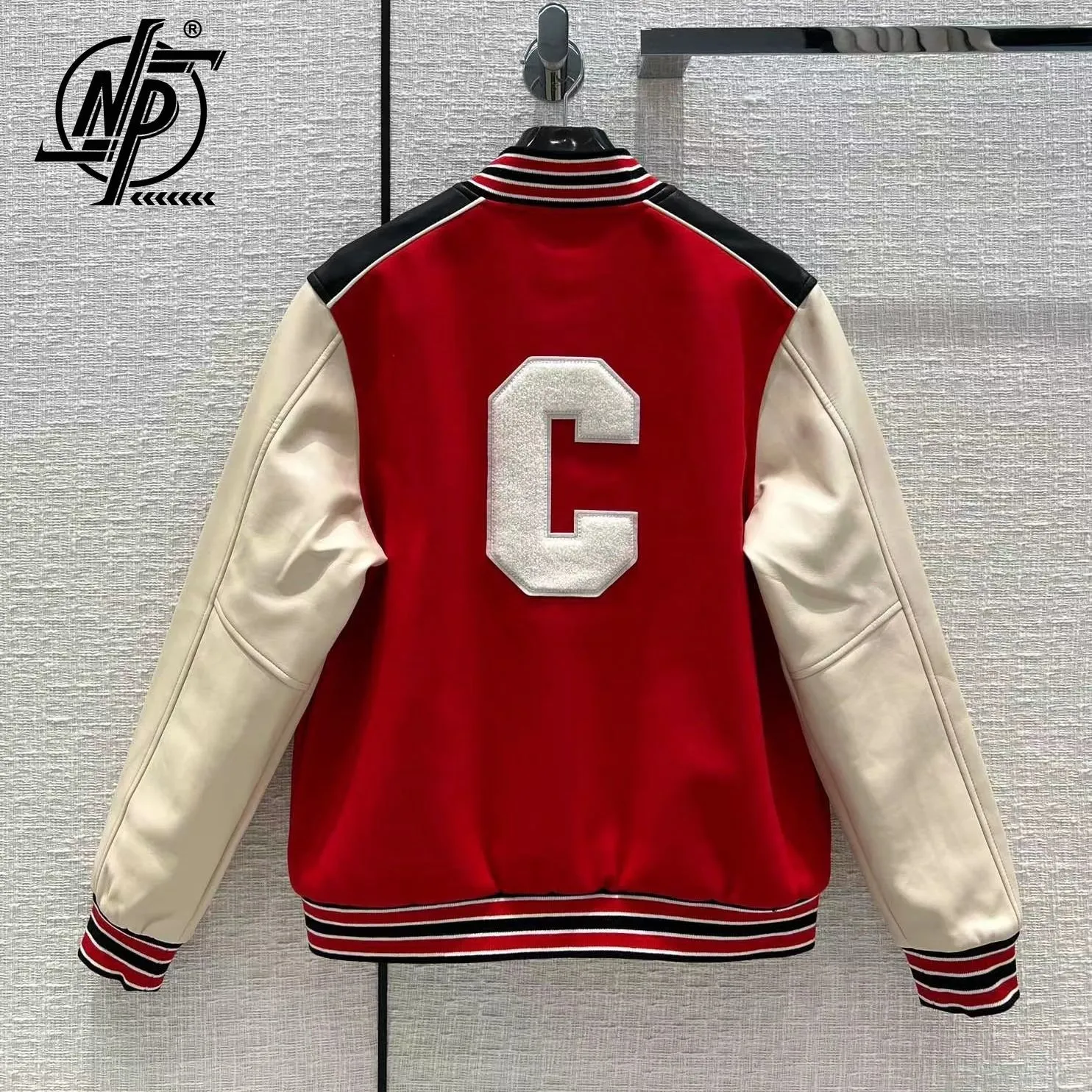 Mens Jackets Brand Men C Embroidery Baseball Jacket High Quality Cashmere Patchwork Coat Famous Pocket Design Unisex Stripe Uniform 230818