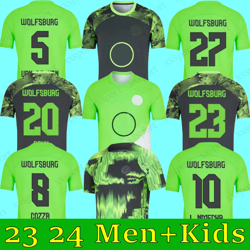 23 24 Wolfsburg Mens Soccer Jerseys Baku Baku L.Nmecha Arnold Wind Home Away Training Wear Football Shirt Shim Steemes Football Jersey Uniforms