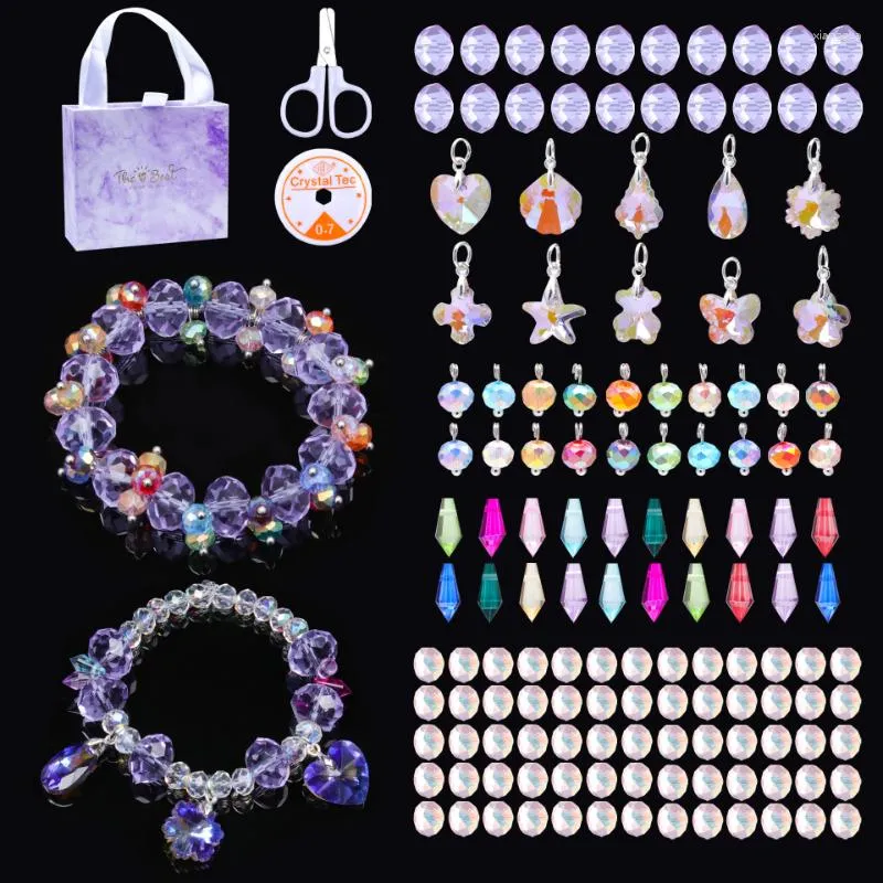 Favor de fiesta Casual Diy Gorgeous Crystal Bracelets Conjunto de joyas de hilo dulce y encantador para niños
