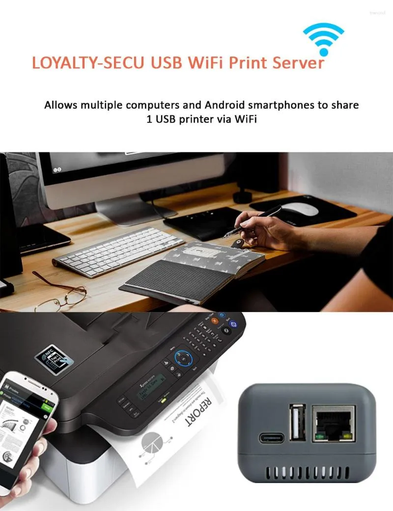 WiFi Print Server RJ45 Loyalty-Secu verandert uw USB-printer snel in de draadloze netwerkmodus