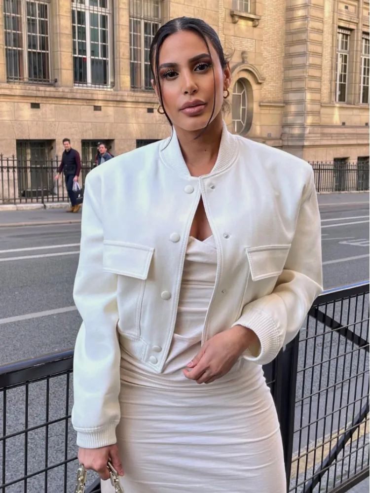 Chaquetas De Mujer 2023, Chaqueta Corta De Bolsillo A La Moda Para