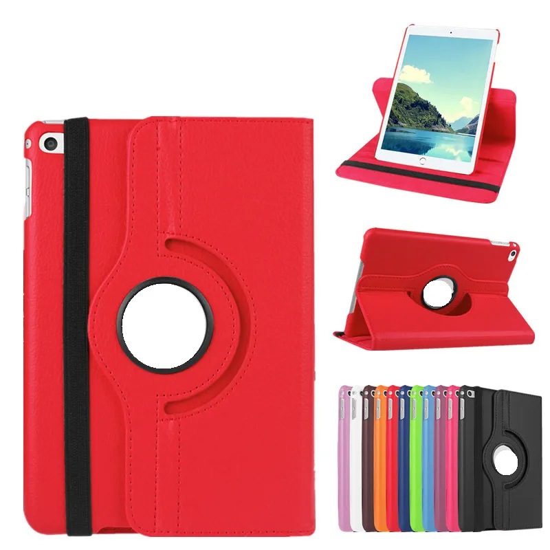 360 graden draaibare PU-lederen tablet-pc-hoesjes voor iPad 10 10e generatie Pro 11 10.2 10.5 9.7 Air 5 4 3 2 Mini 6 Draaibare standaard Schokbestendige hoes Zwart