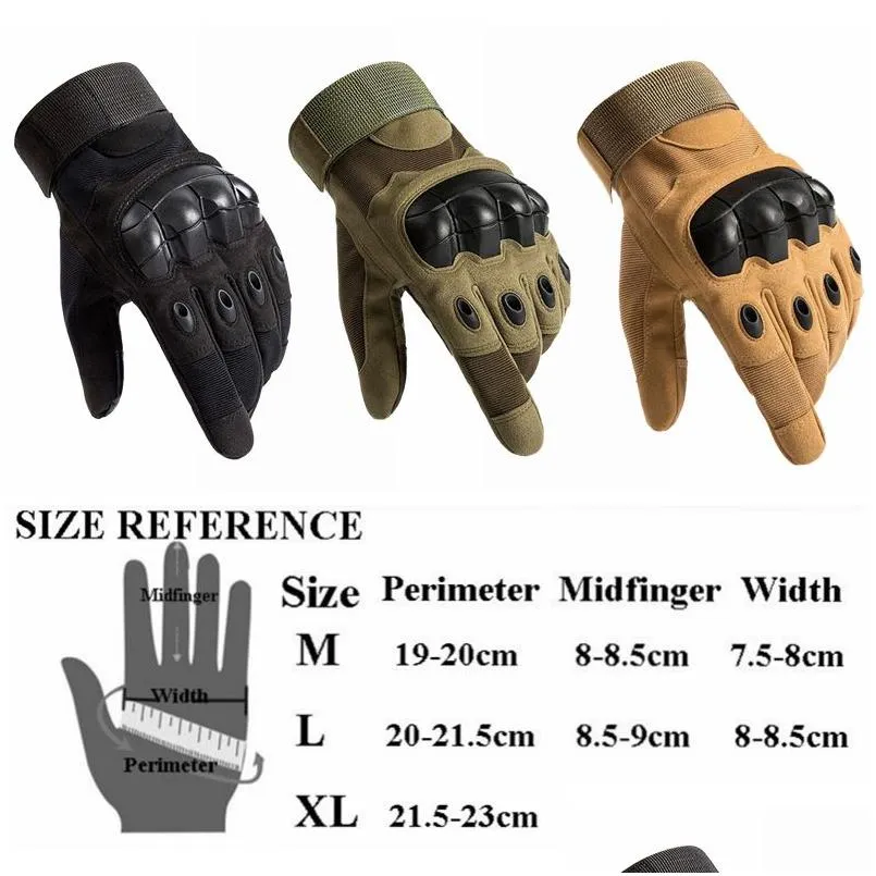 Gants tactiques Army Glove Fl Finger Outdoor Anti-Skidding Sporting 3 Couleurs 9 Taille Pour Option Drop Delivery Mobiles Motos Mot Dhenv
