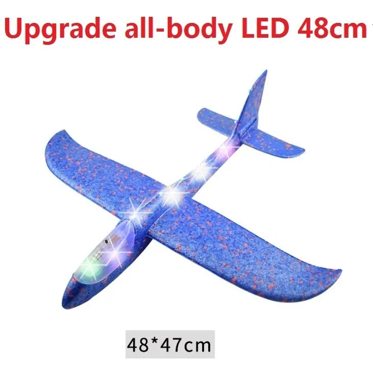 DHgate Hand Throw EPP Foam Glider Plane 48 cm Blue Outdoor Fun for Kids Toys Gifts