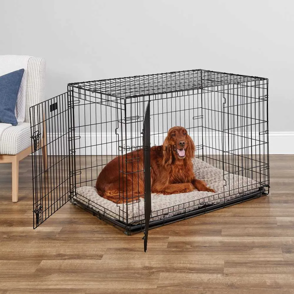 Andere huisdierbenodigdheden Midwest -huizen voor huisdieren dubbele deur ijs met metalen honden krat 42 "Dog huis hondenkooi hond kennel hkd230821