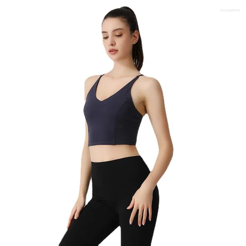 Yoga Outfit Tennis Play Bras Gym Fitness Athletic Brassiere Vest  Comfortable Wearing For Sports Thin Straps Black White Solid Color From  20,48 €