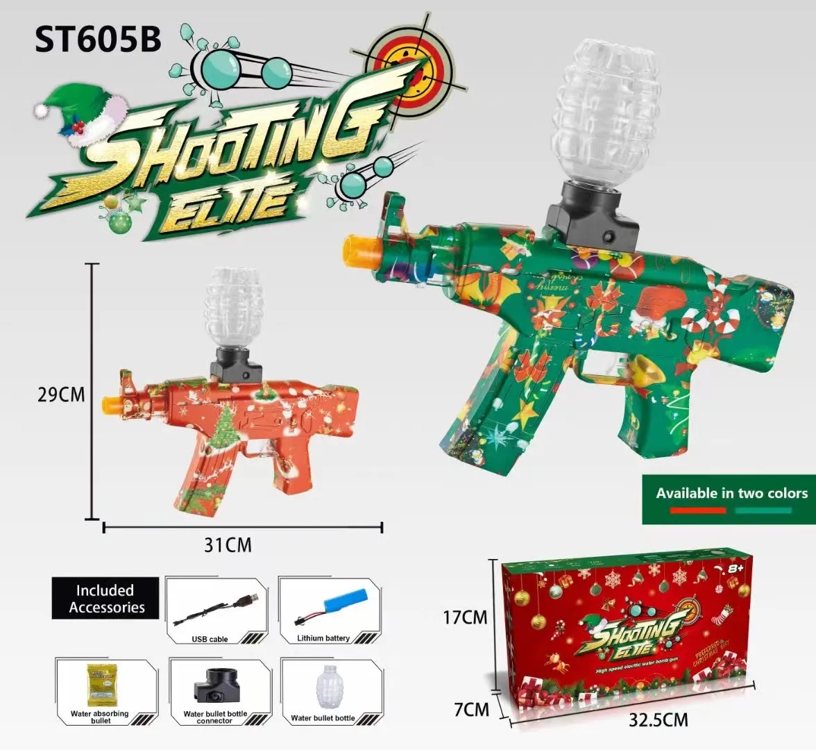 Hot -Selling Toy Gun Toy Toys Christmas Theme Toys AK47/MP5 Gel Gel Gel Glitter Shooting CS Game Boys Outdoor Boys