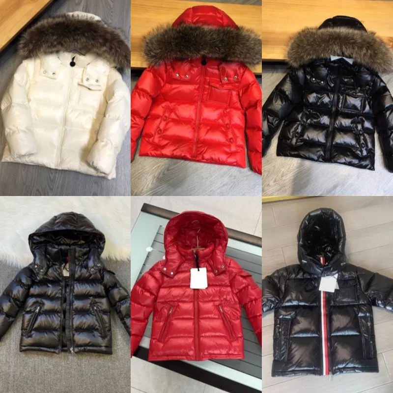 Baby Jackets Toddler Kids Designer Coats Boys Boys Girls Down Coat Outdoor Warm Parka Black Red Lettere Abbigliamento