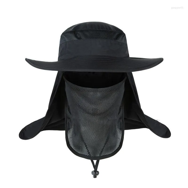 Sombreros de pesca para hombre, sombrero de sol sólido con correa de  barbilla, gorro de hombre con solapa desmontable para el cuello de la oreja