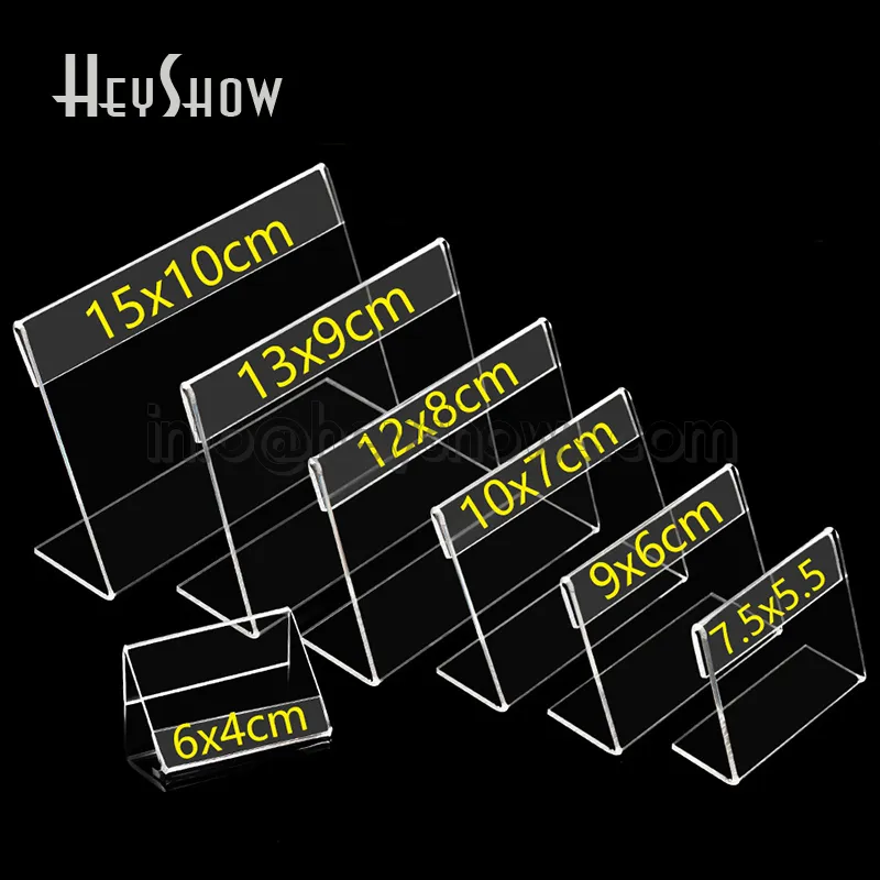 ملفات بطاقة العمل 10pcs l على شكل أكريليك سعر مكتب مسح الجدول تسمية تسمية سطح المكتب عرض سطح المكتب حاملات الأسماء 230818