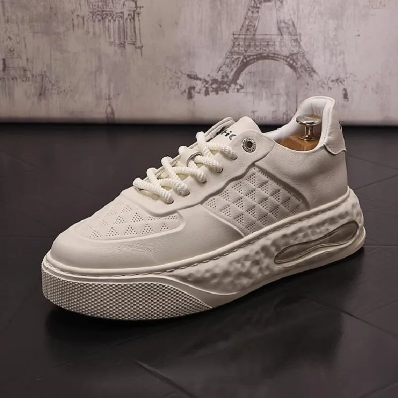 Hoge kwaliteit mannen sneakers heren casual schoenen hiphop punk platform kleine witte schoenen zapatillas hombre 1AA36