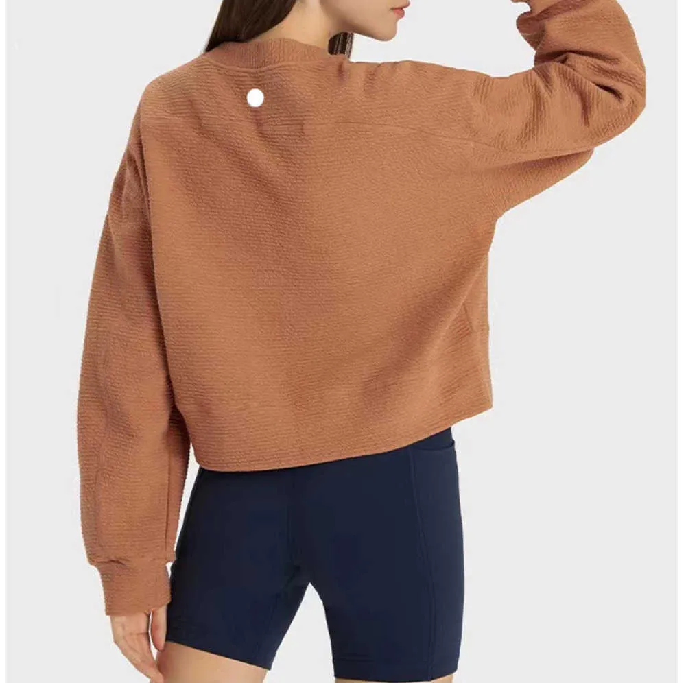 LL122 Sorto causal de ioga feminina Sweathirts soltos Sweater de suéter de manga longa Camisas de ginástica atlética de ginástica