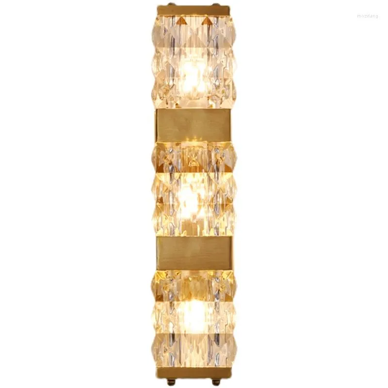 Wandlampe Golden Luxus Crystal Wohnzimmer Moderner amerikanischer Streifen Hintergrund TV El Schlafzimmer Korridor