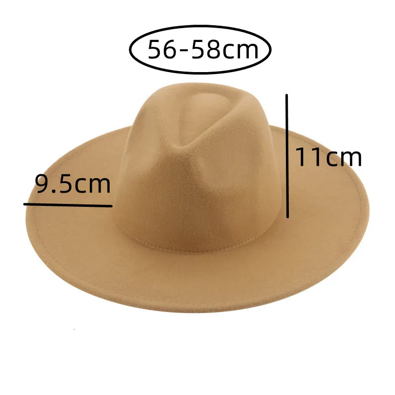 Breda Brim Hats Bucket Hat Fedoras 95 cm Big Women Winter Men Cowboy Felted For Street Band Fedora Sombreros de Mujer 230821